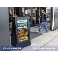 Udendørs digital A-frame skiltning uden brug af en restaurant.