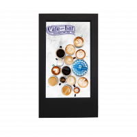 Mobil digital skiltning viser frontbillede.