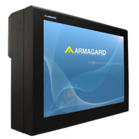 Outdoor-TV-Gehäuse mit Bildschirm auf