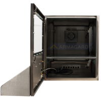 waterproof pc enclosure front view with door open