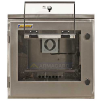 IP65 printer protection front view with printer flap open