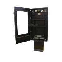 qsr outdoor digital signage enclosure with the door open